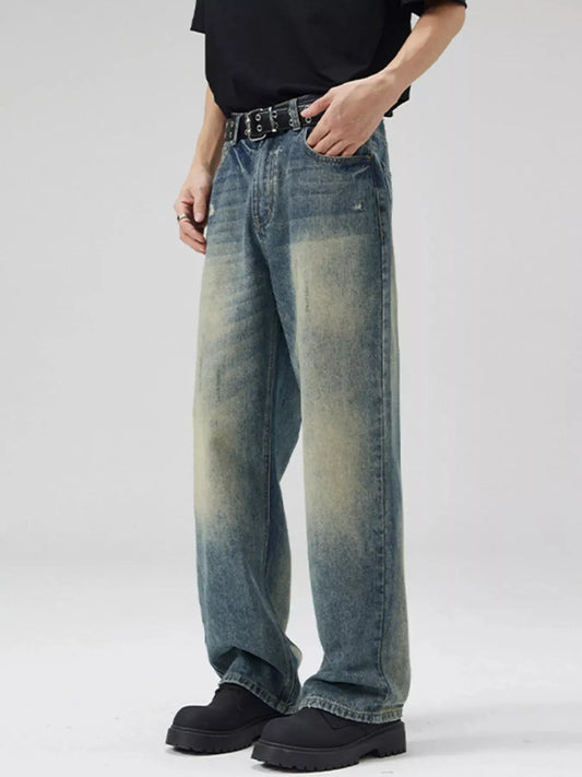 Men's Full Size Vintage Wash Wide Leg Jeans Plus Size Simply Love