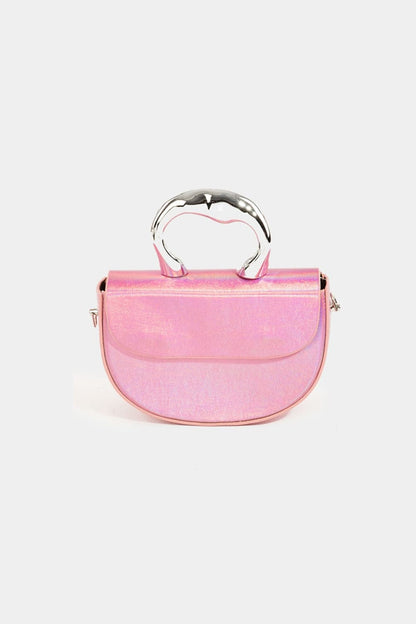 Fame glossy semi-circle handbag