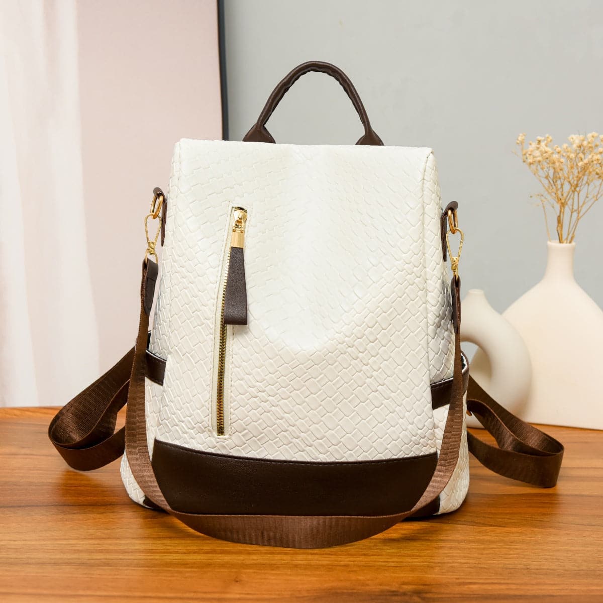 Stylish PU leather large backpack for everyday adventures