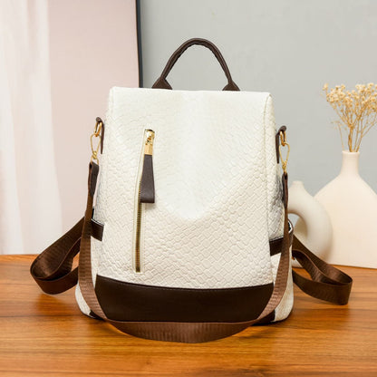 Stylish PU leather large backpack for everyday adventures