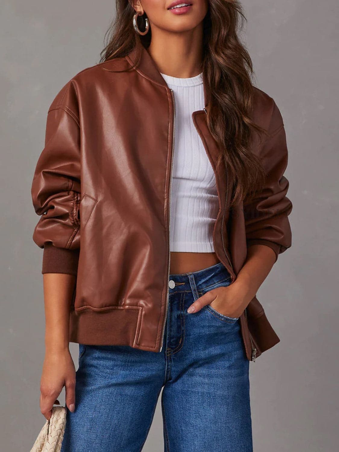 Trendy zip-up jacket with pockets