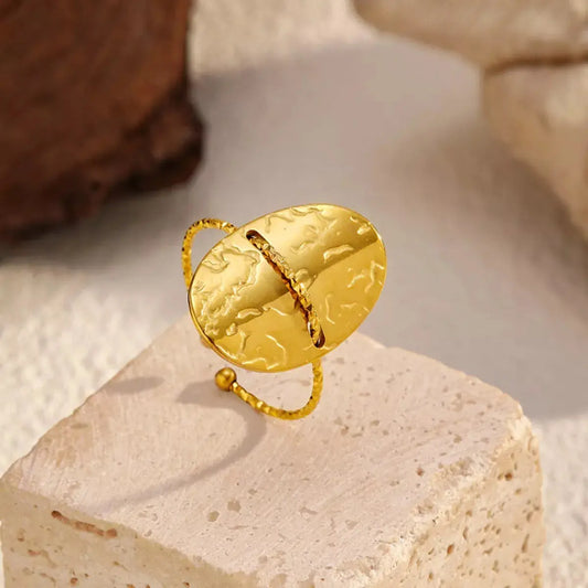 Hammered Disc Open Ring Simply Love