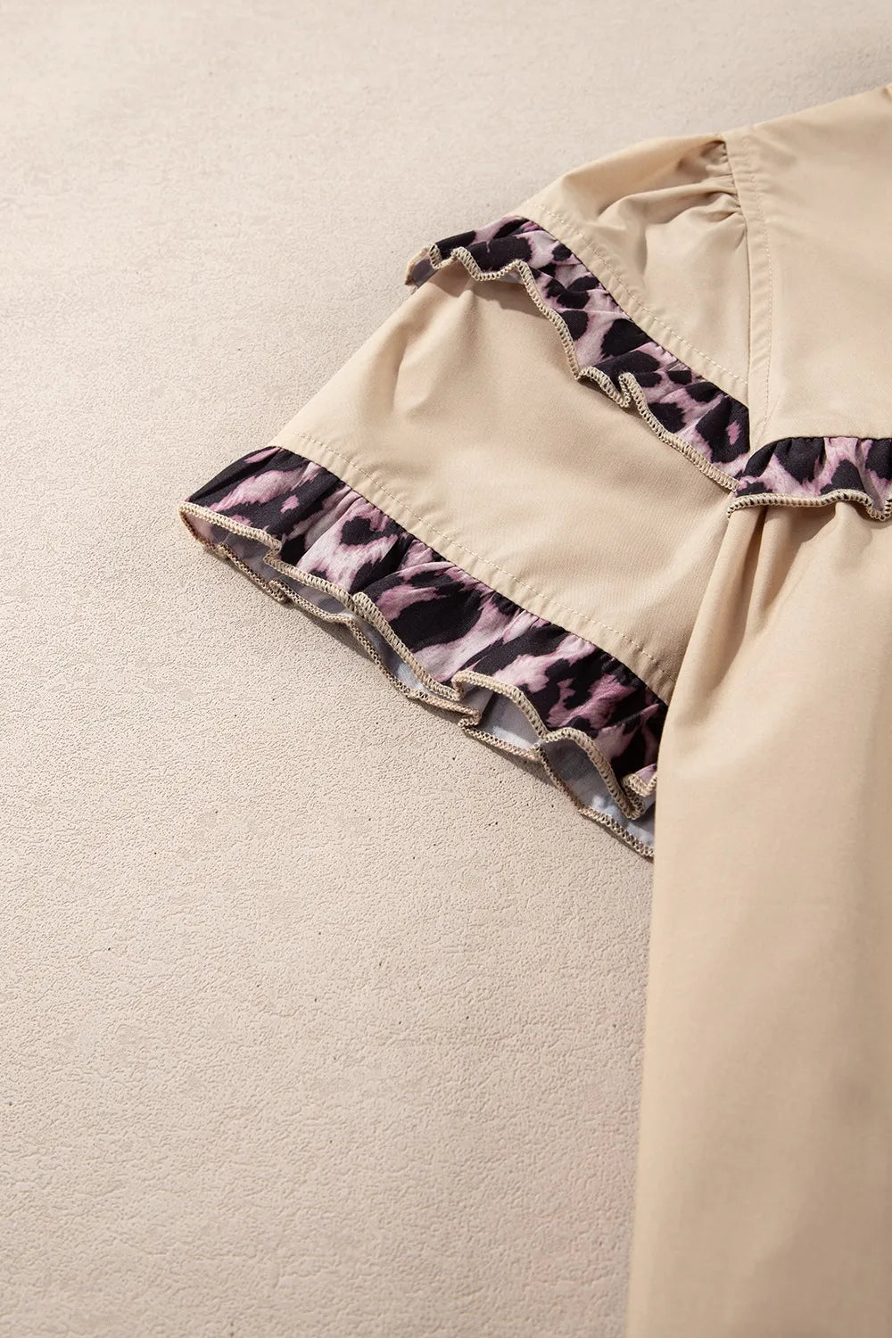 Simply Love Leopard Blouse: Frill Sleeves