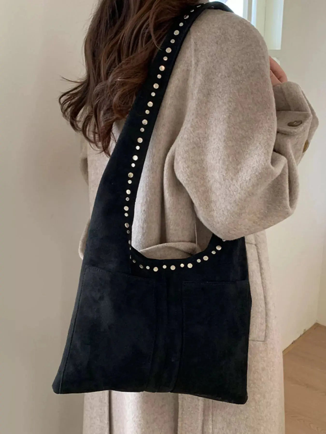 Studded Suede Shoulder Bag Simply Love