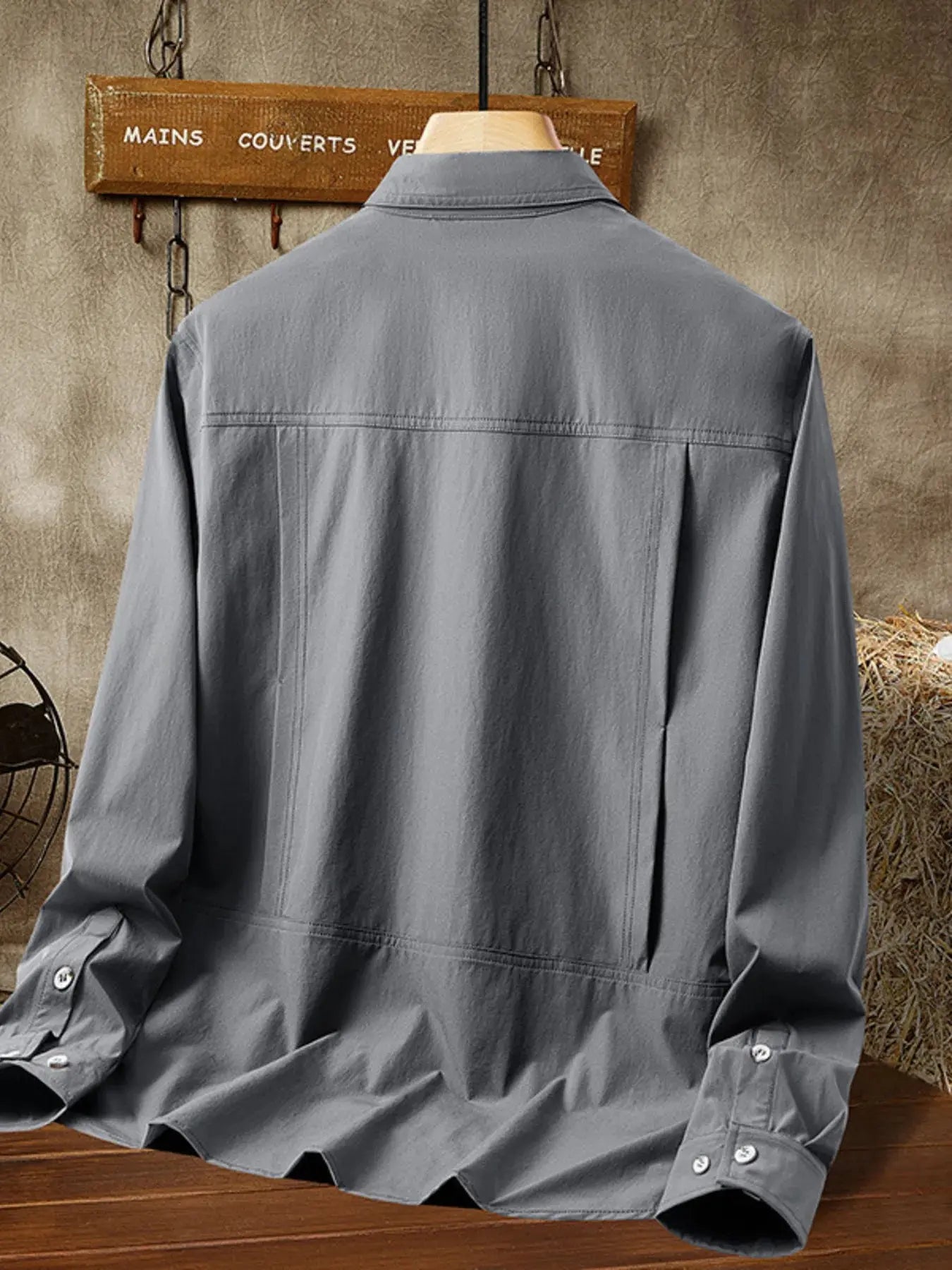 Men's Plus Size Casual Lightweight Button-Down Shacket Simply Love