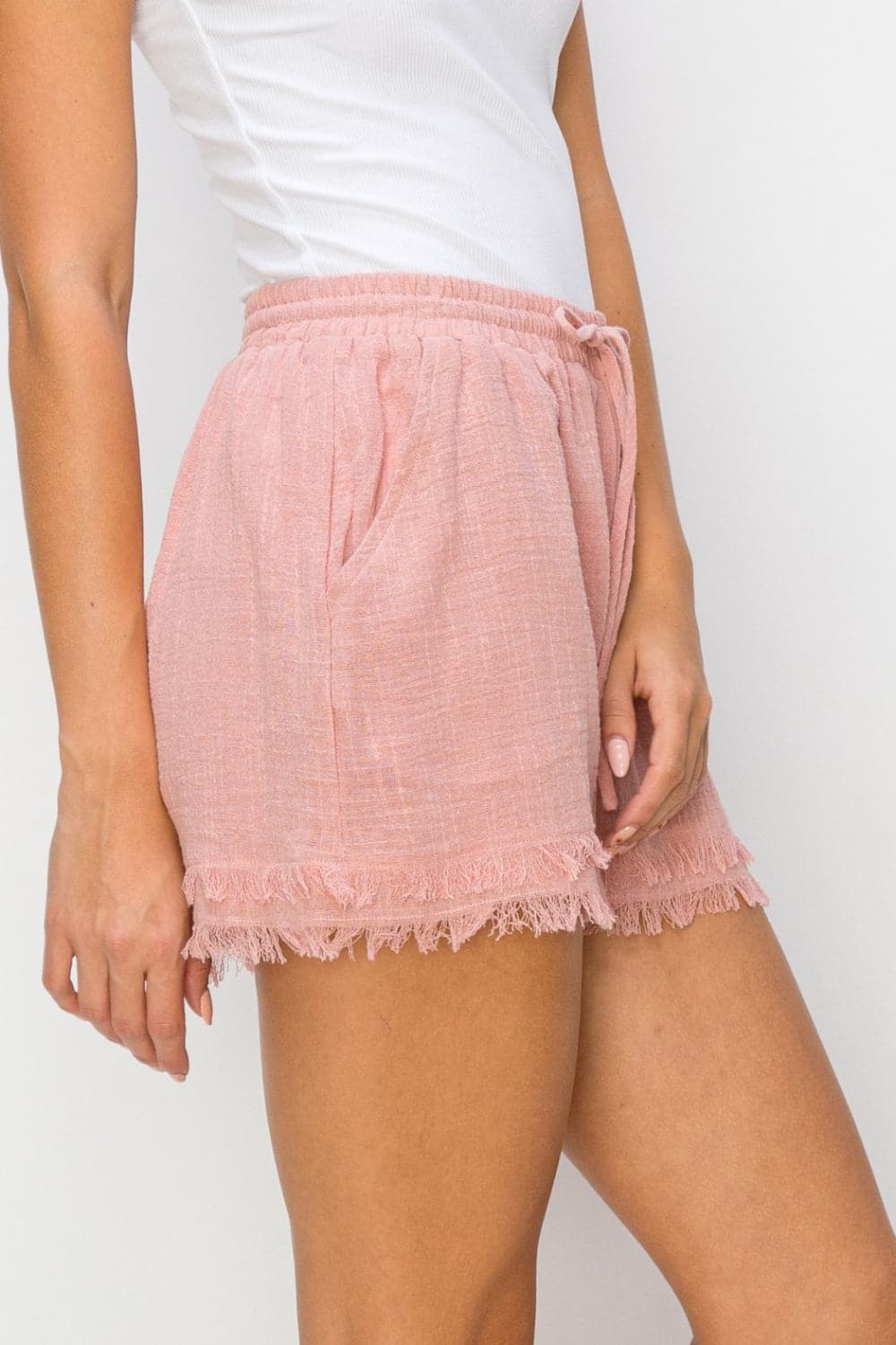 HYFVE Drawstring Frayed Shorts.