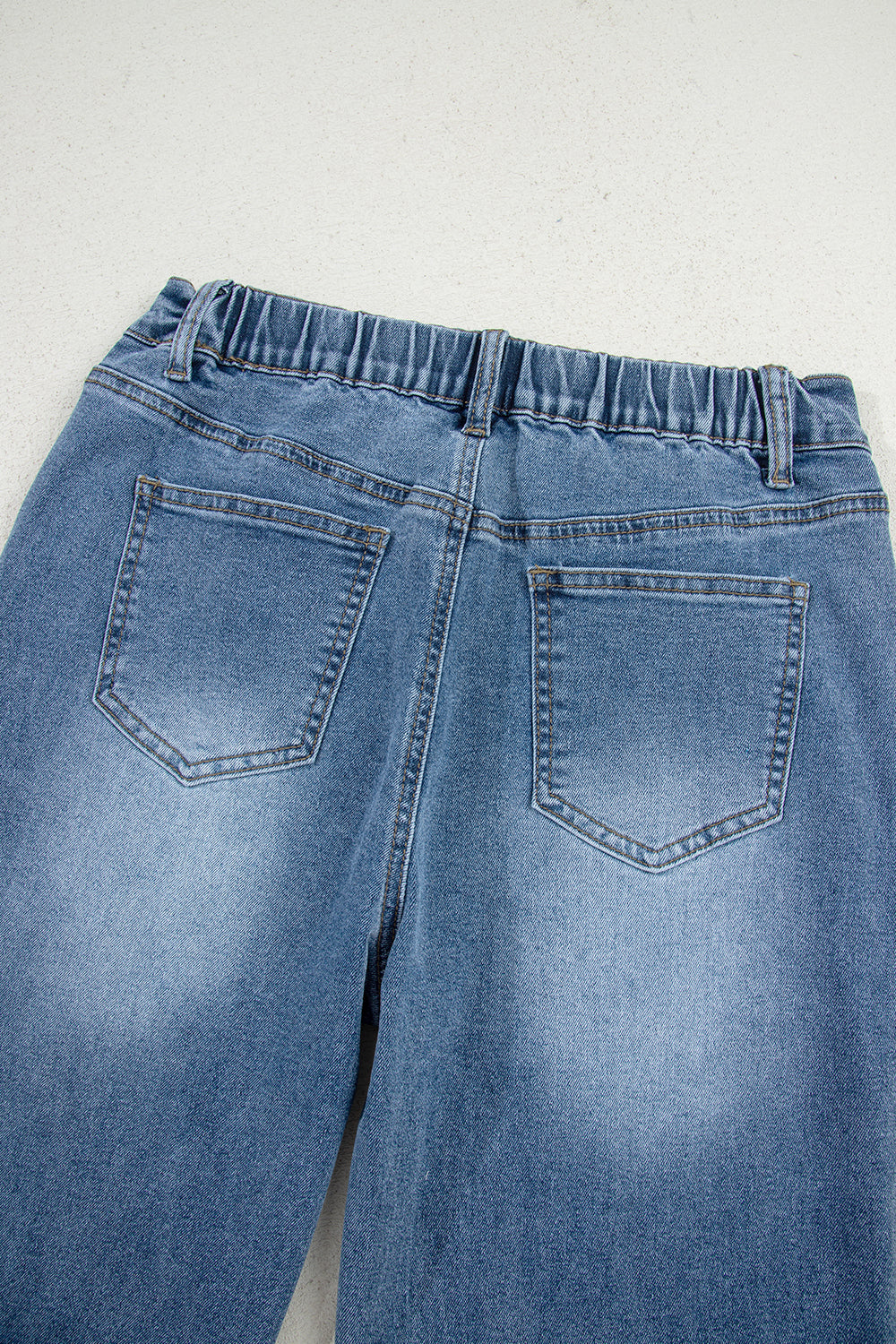 Stone Blue Star Patchwork Cropped Wide Leg High Waist Jeans Love Salve