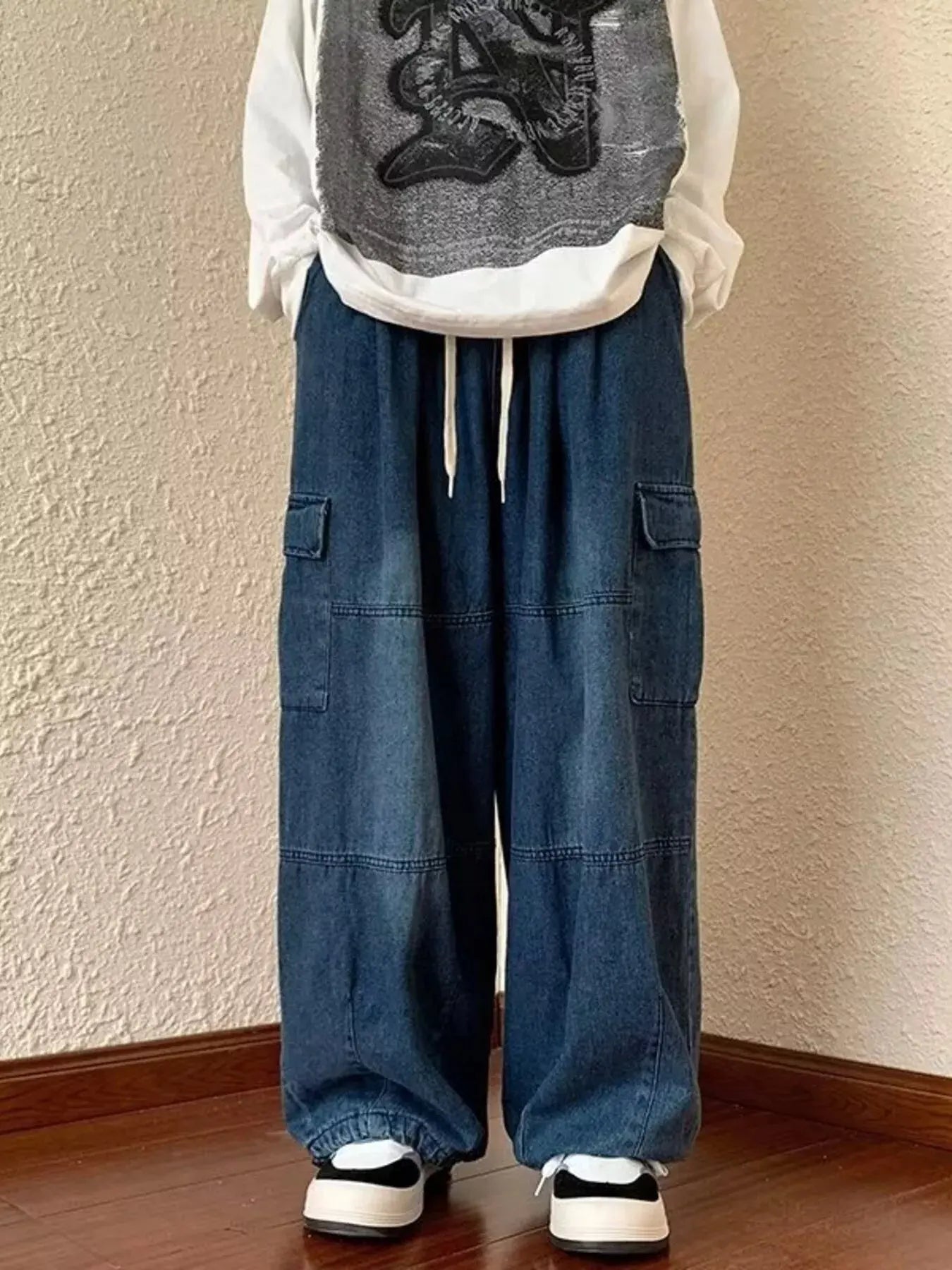 Men's Full Size Loose Fit Cargo Jeans Plus Size Simply Love