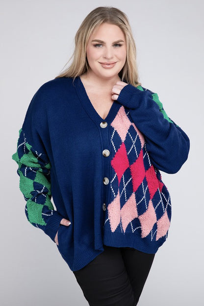 Chic Plus Size V Neck Button Cardi for Effortless Style