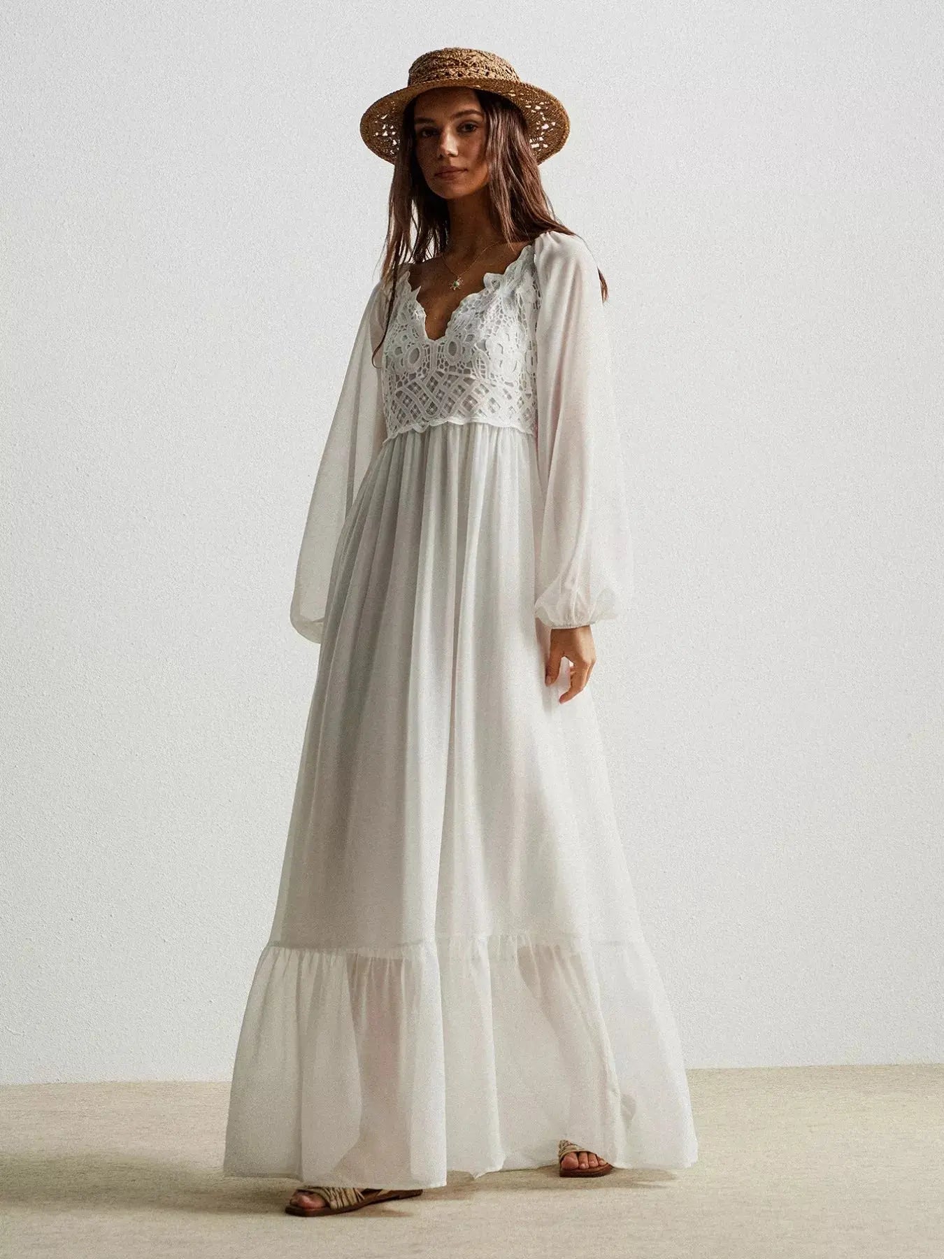 Boho Chic Crochet Lace Maxi Dress Simply Love