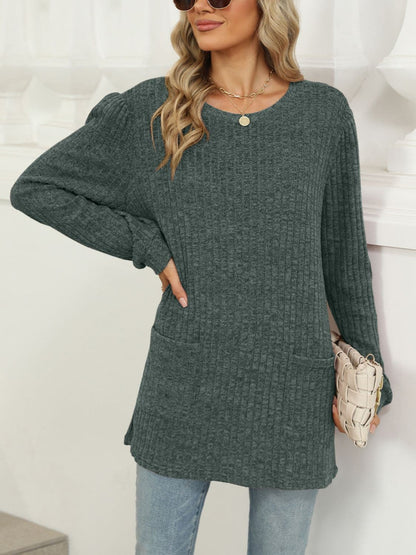 Stylish pocketed long sleeve tee