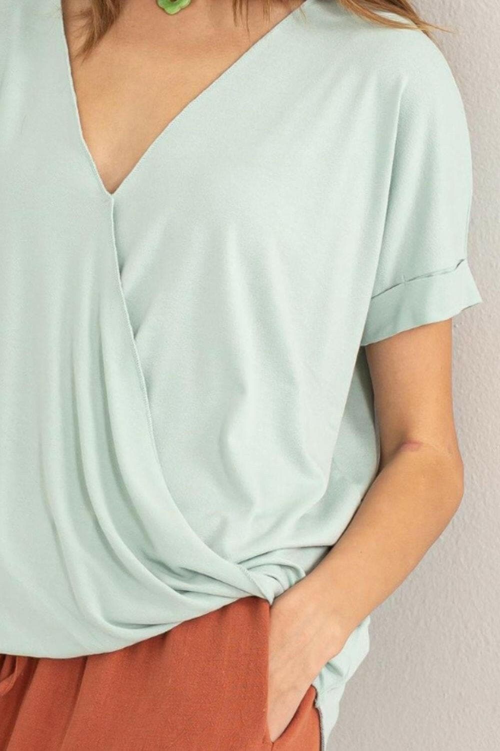 HYFVE Short Sleeve Surplice Top.