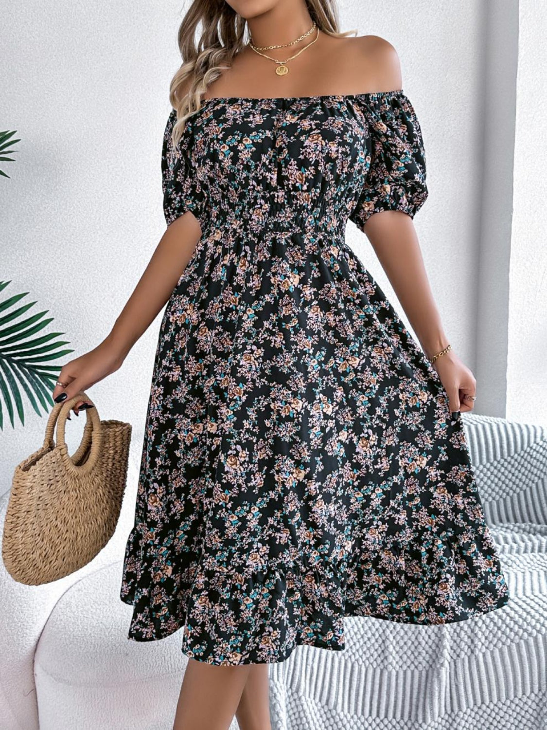 Bloom Babe Smocked Midi Dress Coco’s Tee Boutique