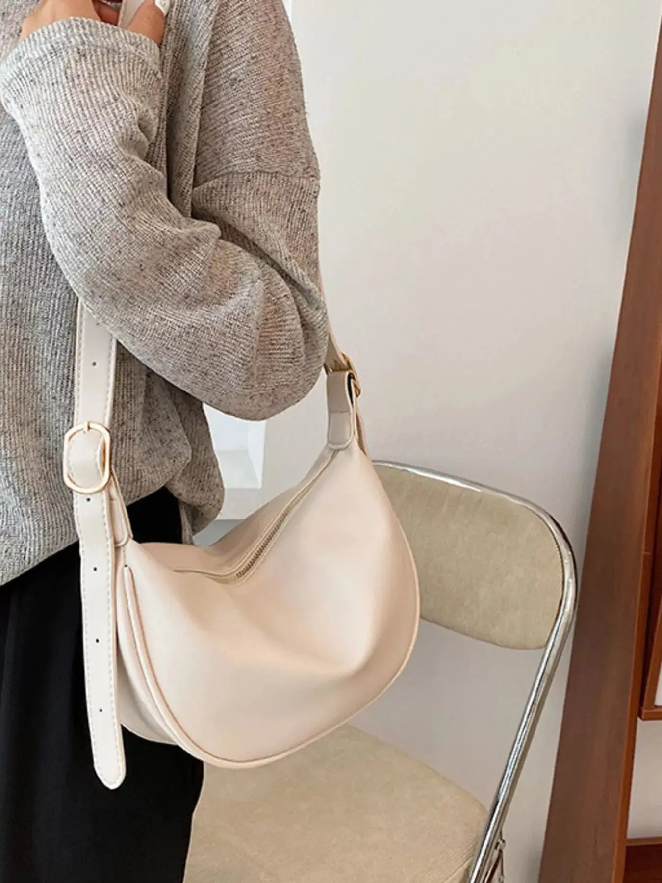 Adjustable Strap Crescent Crossbody Bag Simply Love