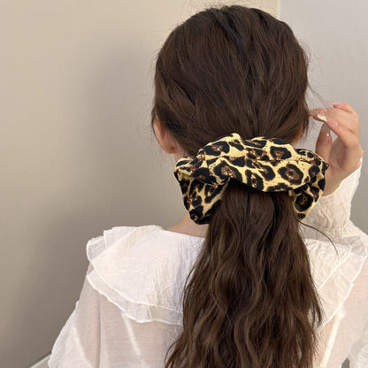 Wild print polyester hair scrunchy