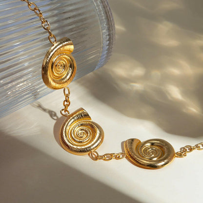 Stainless Steel Spiral Charm Necklace.