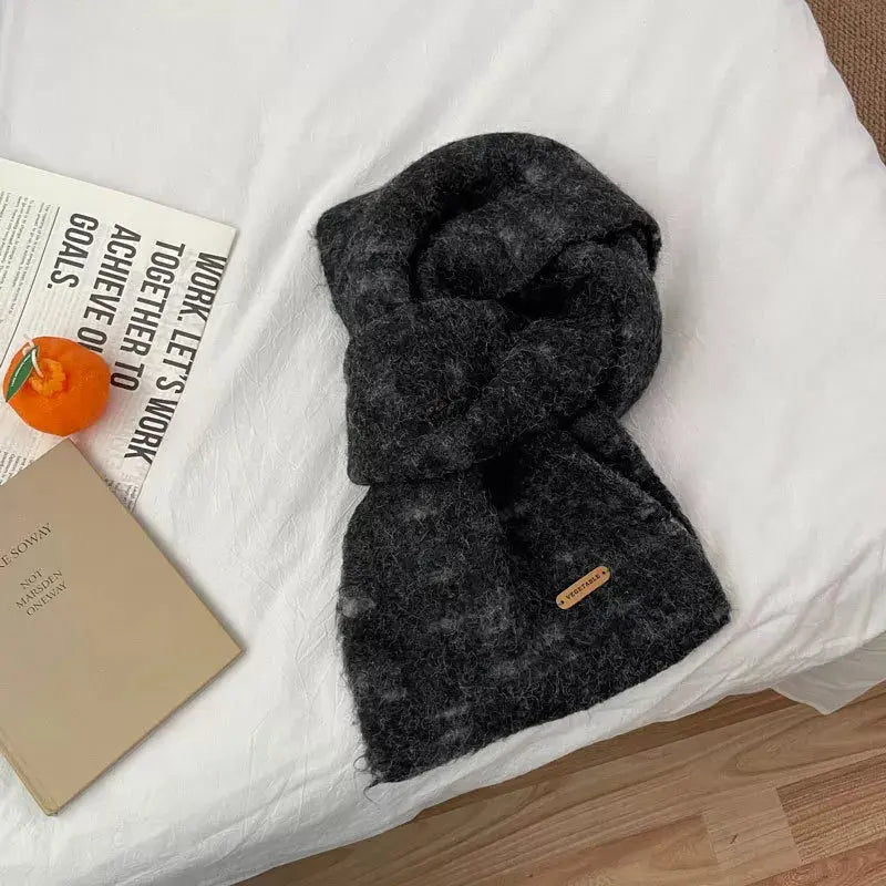Soft Fuzzy Contrast Scarf Simply Love