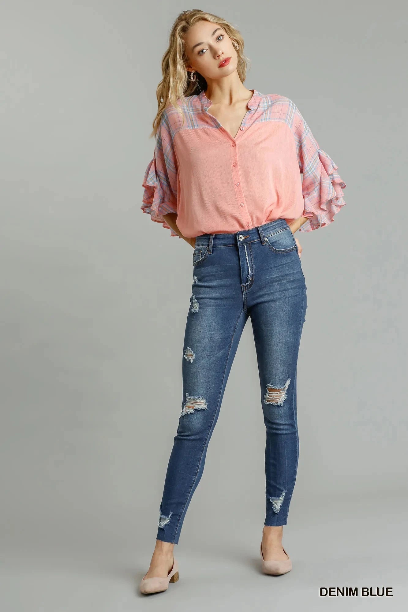 Umgee Distressed Skinny Jeans with Pockets Coco’s Tee Boutique