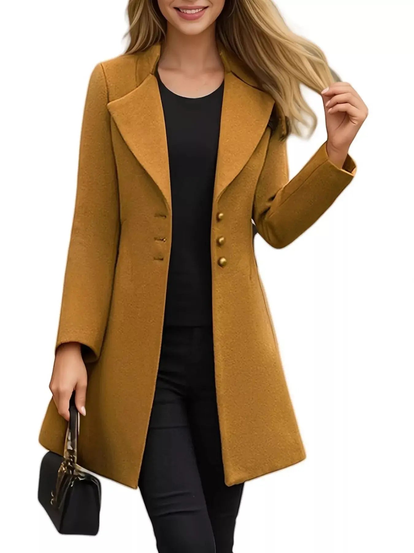 Full Size Single-Breasted Long Sleeve Overcoat Plus Size Simply Love
