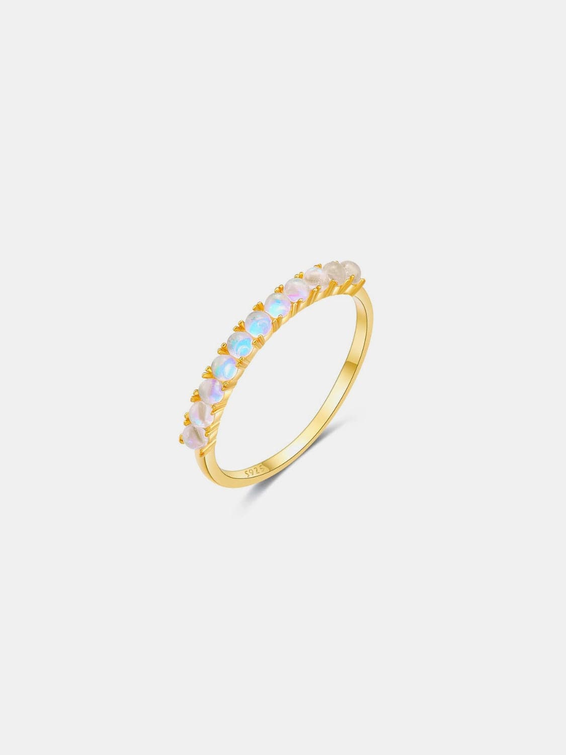 925 Sterling Silver Inlaid Opal Ring.