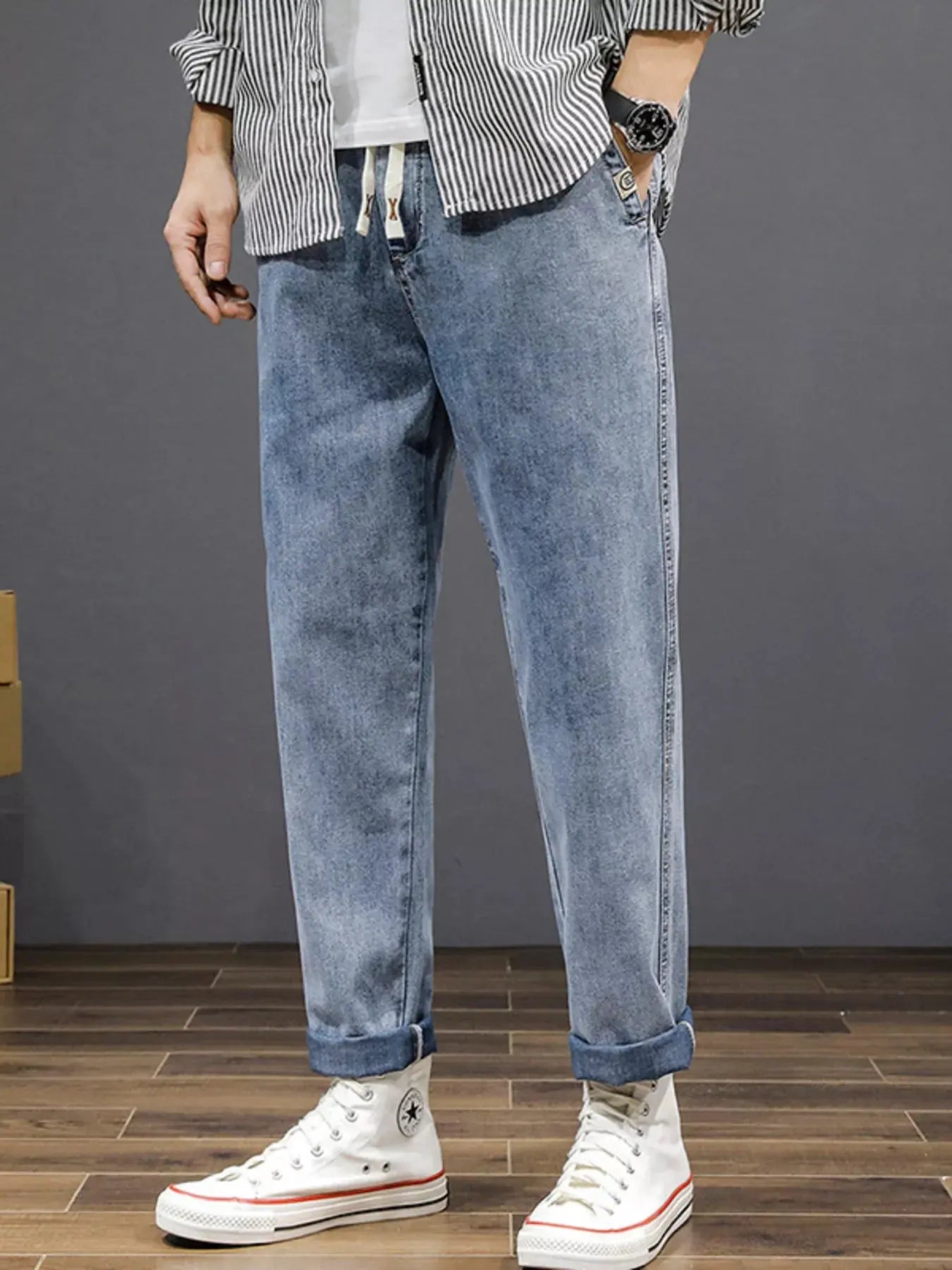 Men's Plus Size Casual Loose Fit Wash Jeans Simply Love