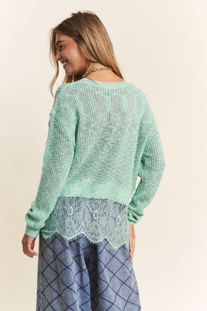 J.NNA Elegant Lace Knit Top