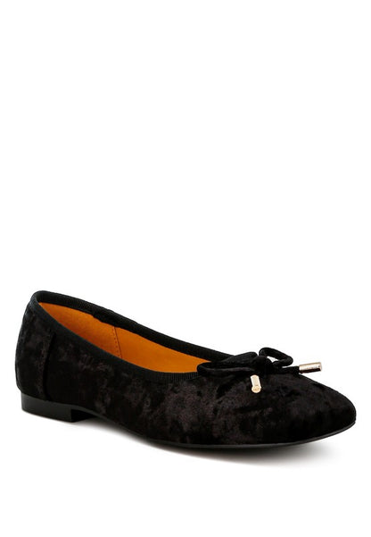 Buckrose velvet bow flats for women