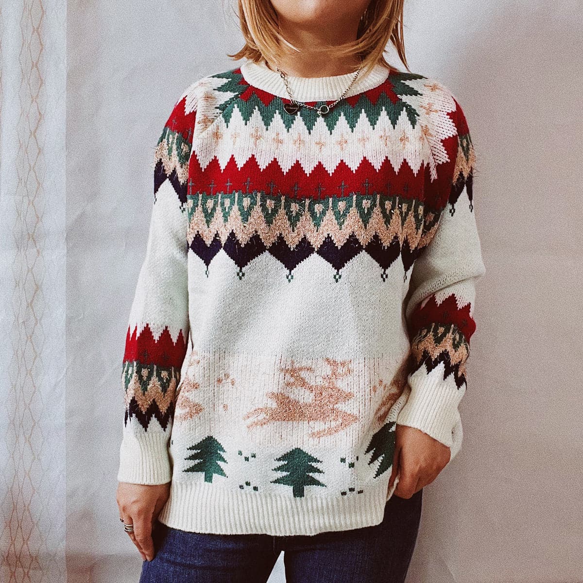 Christmas Element Long Sleeve Sweater.