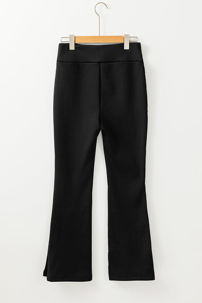 Cozy black thermal flare pants