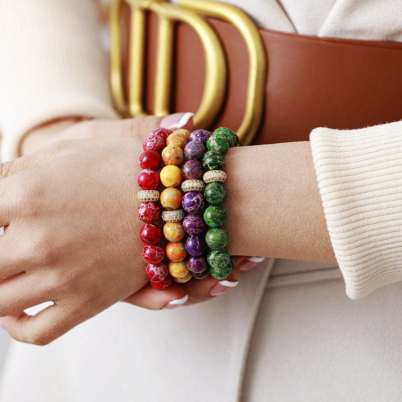 Natural Stone Beaded Bracelet.