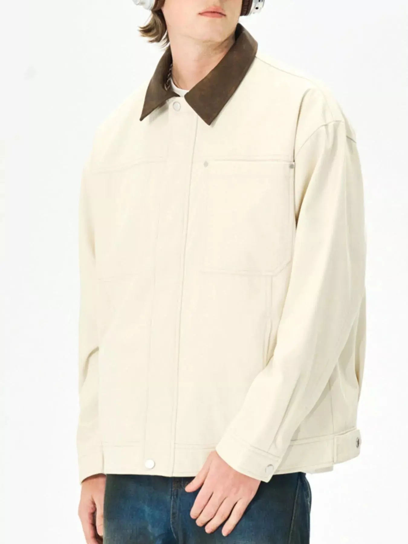 Men's Plus Size Snap Down Long Sleeve Jacket Simply Love