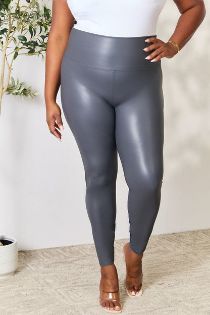 LOVEIT Full Size Wide Waistband High Waist Leggings.