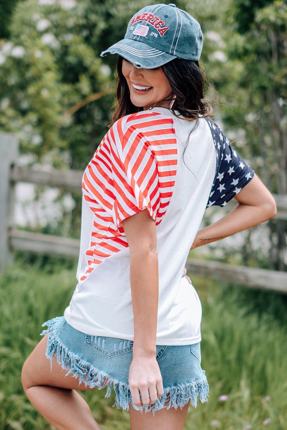 USA V-Neck Short Sleeve T-Shirt.