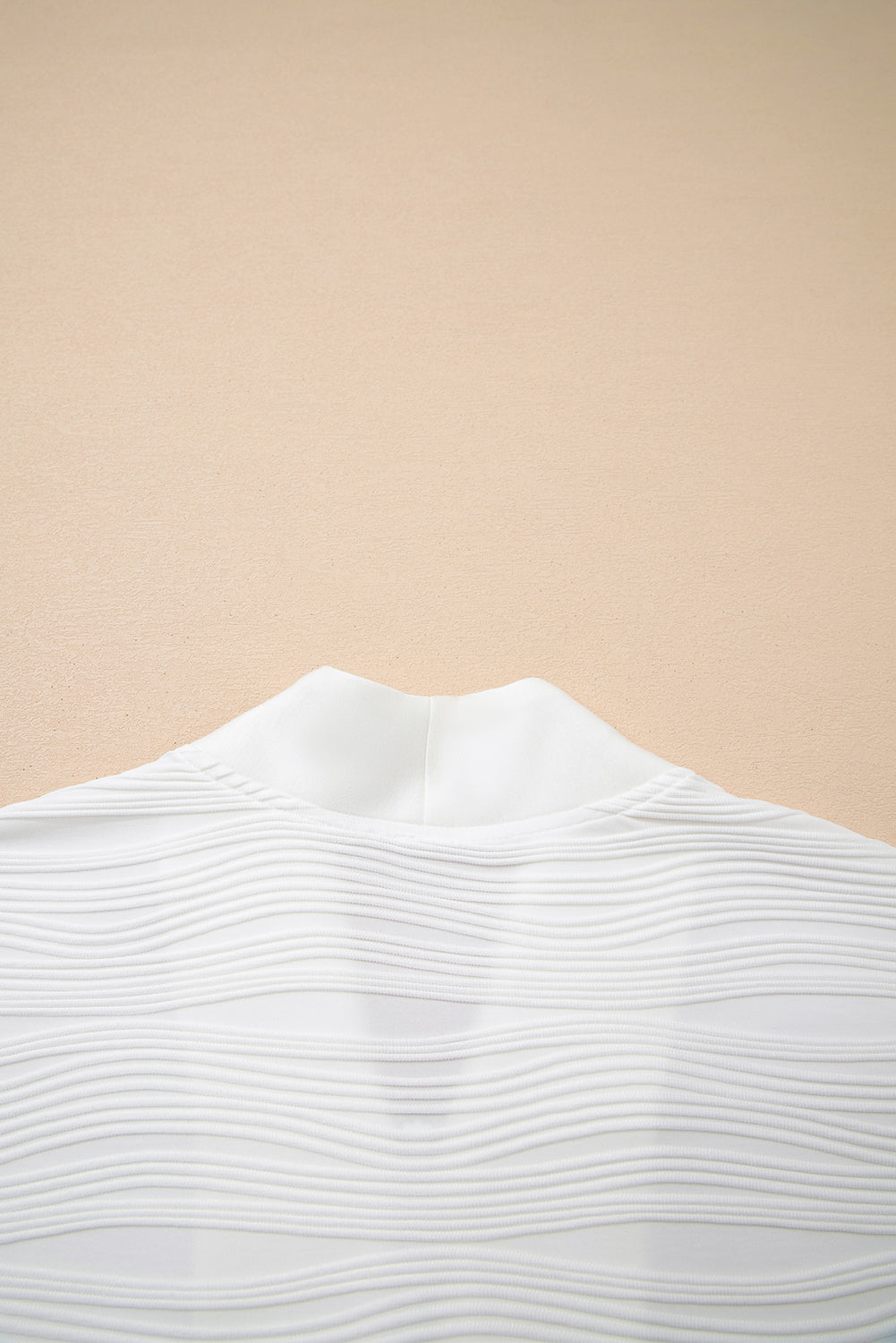 White Solid Color Textured Zip V Neck Pullover Sweatshirt Unisex Casual Everyday Wear Dear-Lover Dropshipping