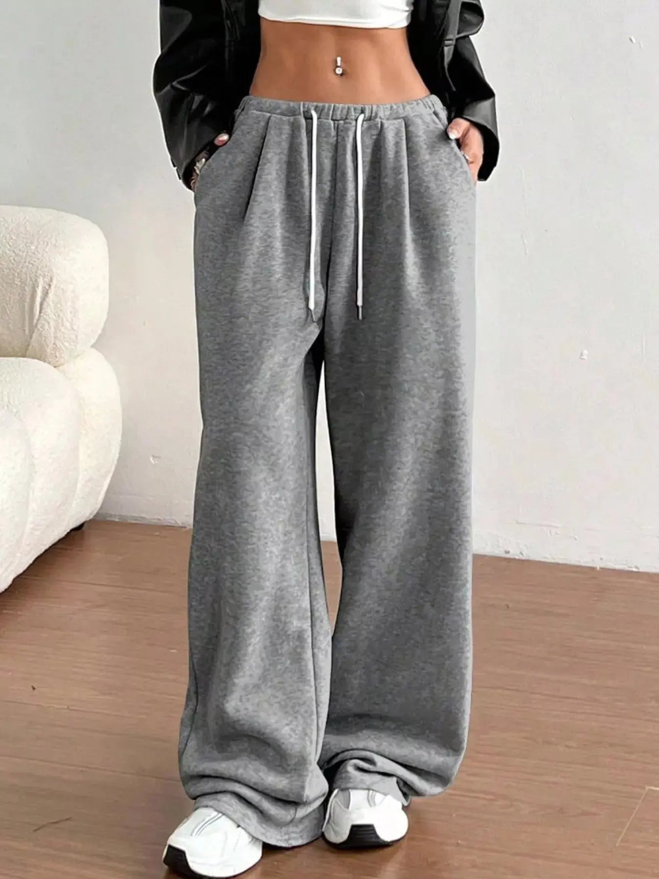 Casual Drawstring High Waist Wide Leg Sweatpants With Pockets Simply Love