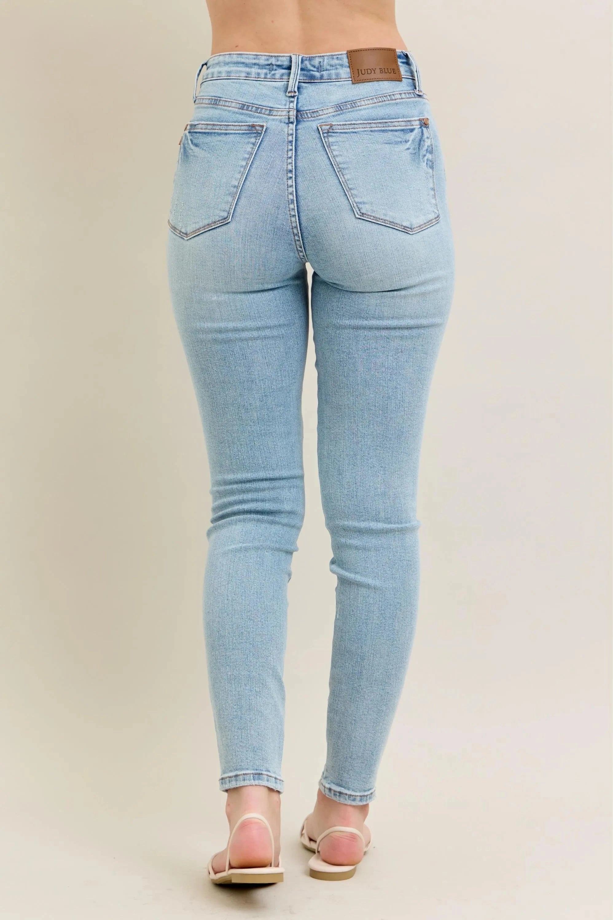 Judy Blue Full Size Mr Tummy Control Vintage Wash Skinny Jeans Plus Size Coco’s Tee Boutique