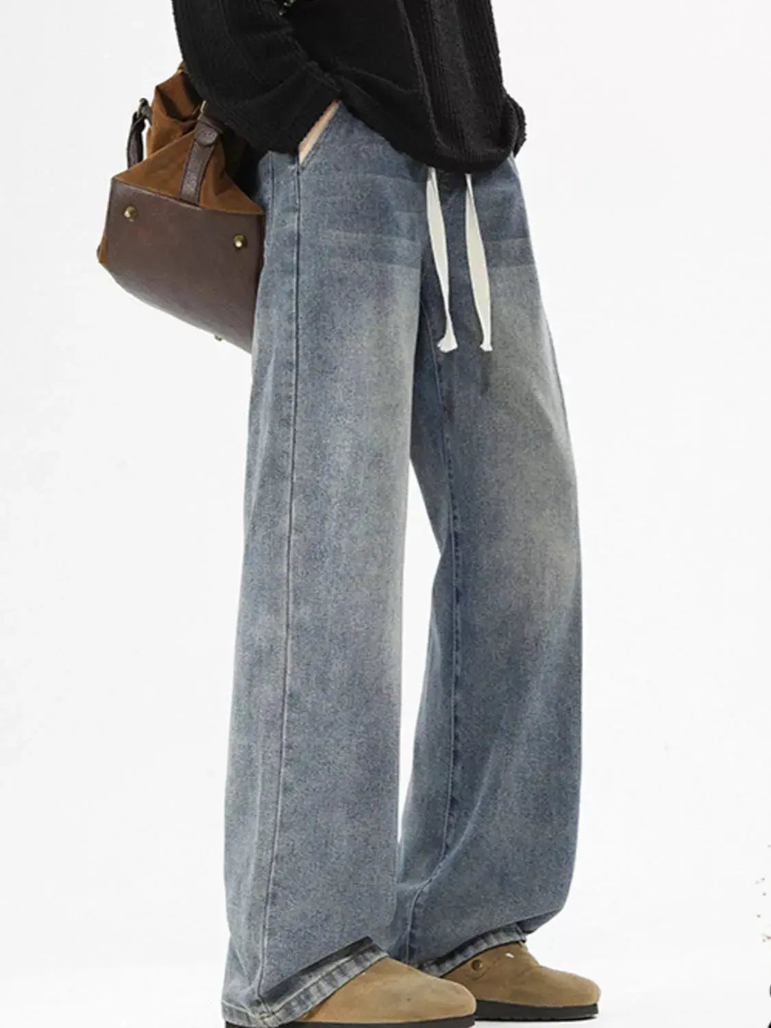 Men's Full Size Vintage Wash Wide Leg Jeans Plus Size Simply Love