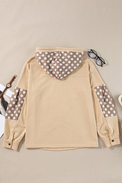 Apricot floral star patch hoodie