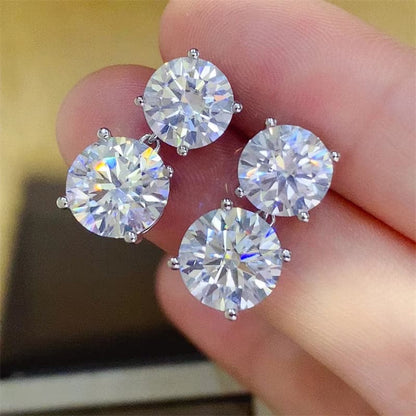 10 Carat Moissanite 925 Sterling Silver Earrings.