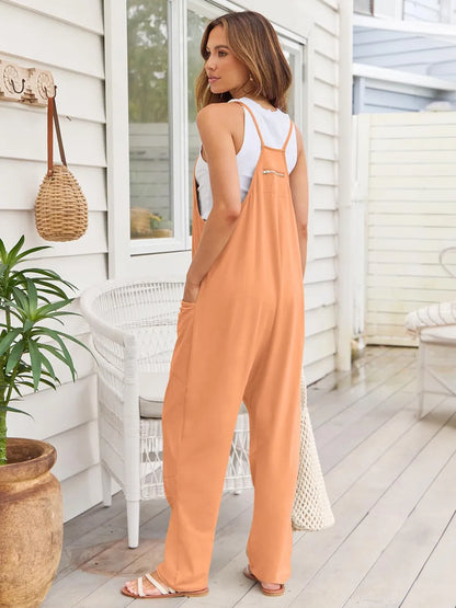 Simply Love: V-Neck Jumpsuit - Sexy Spaghetti Straps