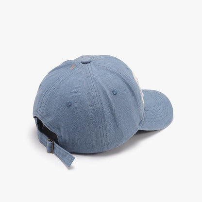 Vintage-inspired distressed cotton baseball cap