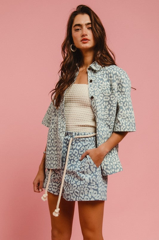 Wildly Chic Rope Belt Leopard Shorts Coco’s Tee Boutique