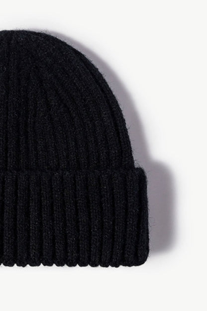 Rib-Knit Cuff Beanie.