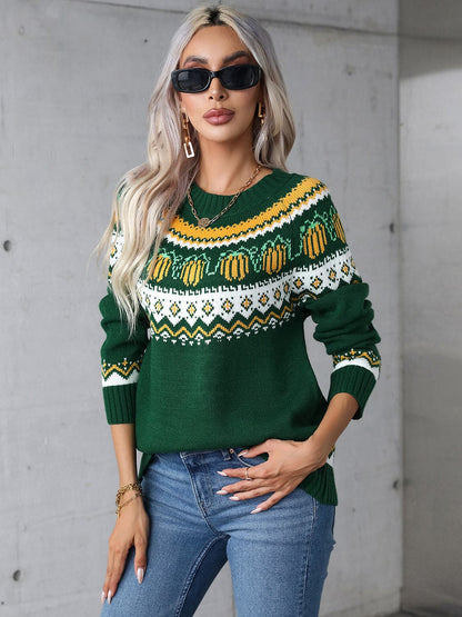 Geometric angel wings long sleeve sweater