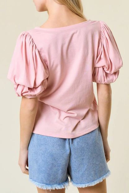 Simply Love: Bubble Sleeve Top