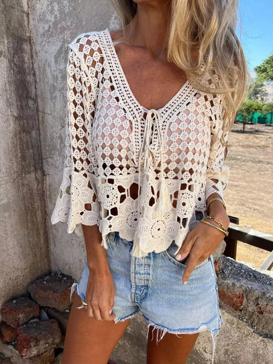 Tassel Crochet Knit Cover Up Simply Love