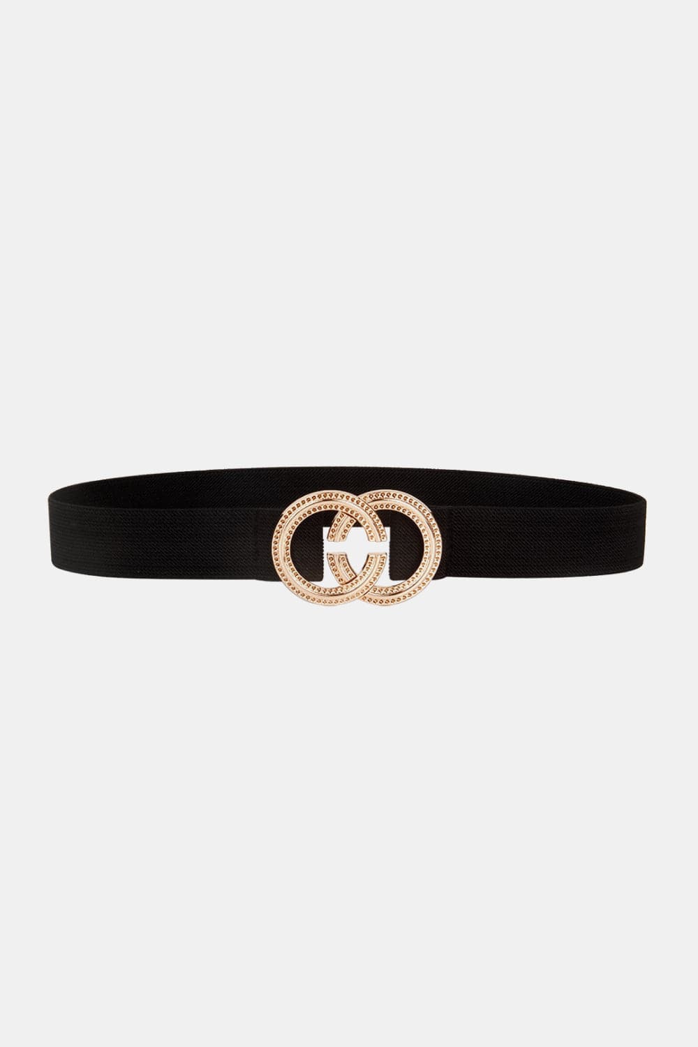 Double Hoop Buckle Elastic Belt.