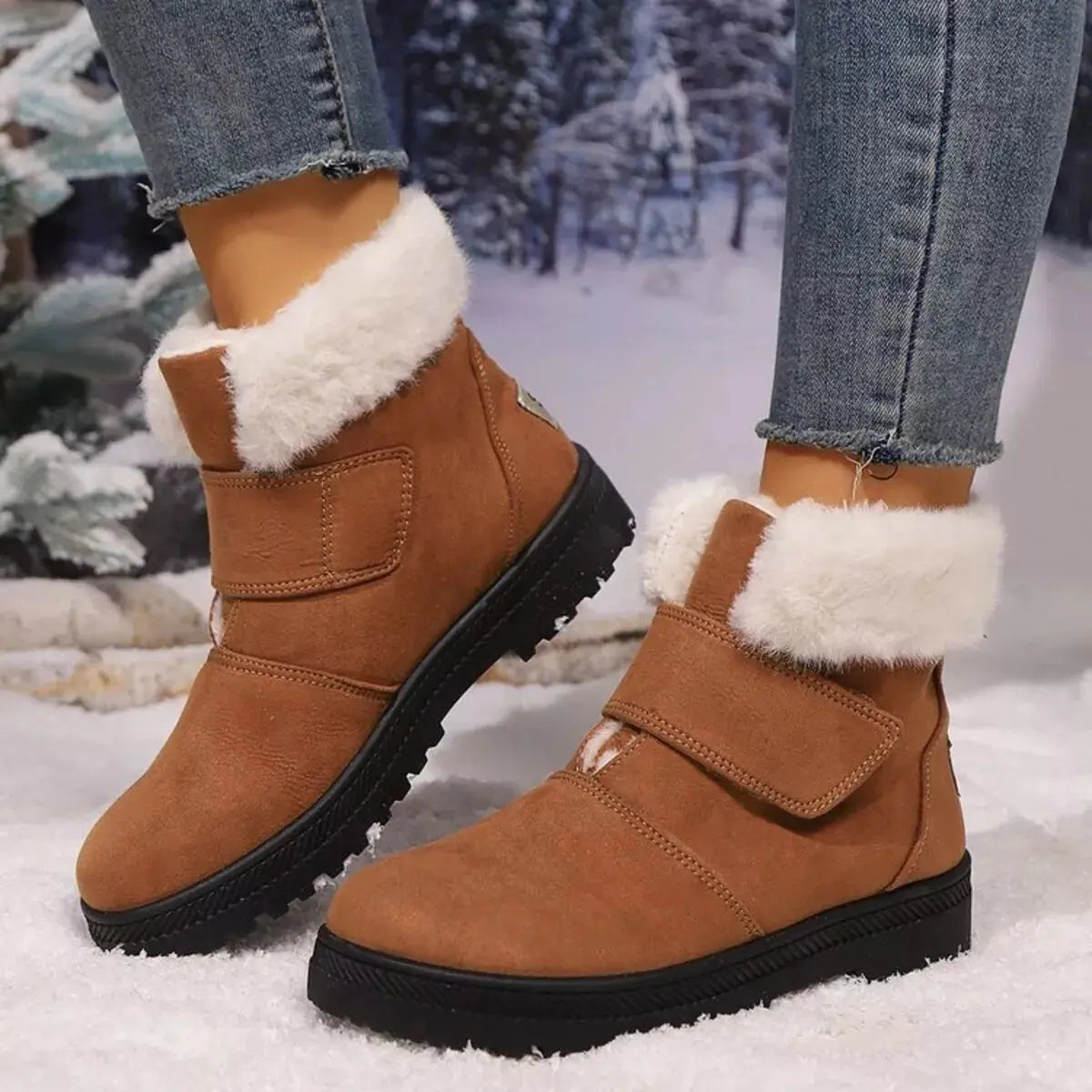 Round Toe Fuzzy Boots Simply Love