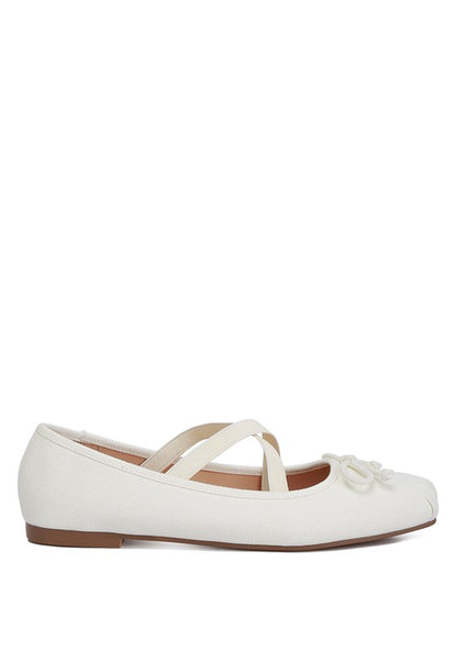 Arimer denim criss-cross flats