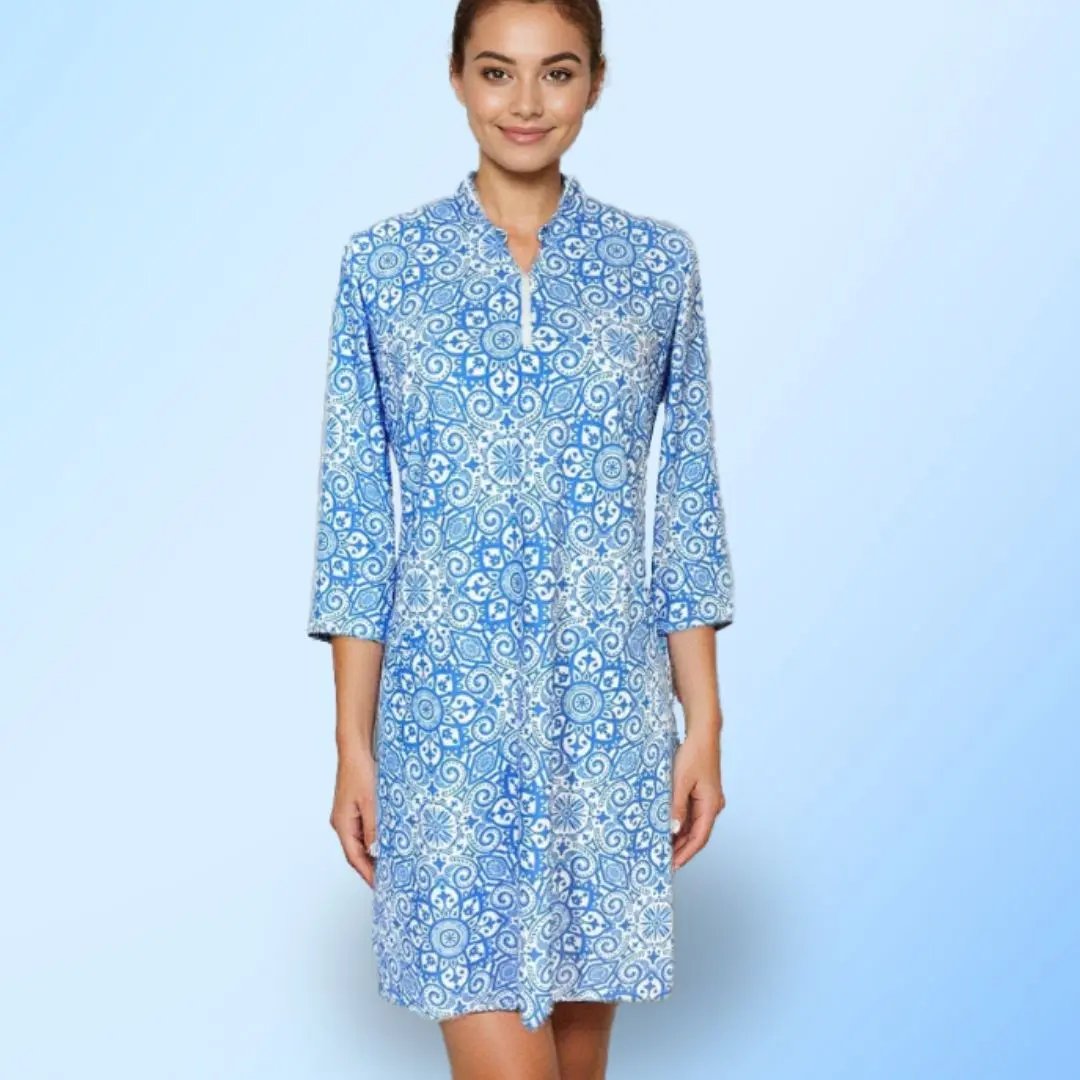 Doral Dress Marrakech Express Blue UPF 50 Athleisure Katherine Way